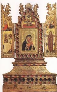 Simone Dei Crocefissi Virgin and Child with Saints a triptych (mk05) Germany oil painting art